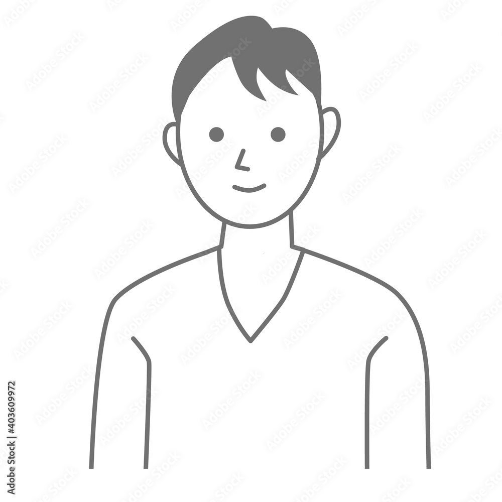 Male front facing vector illustration Male front facing vector illustration