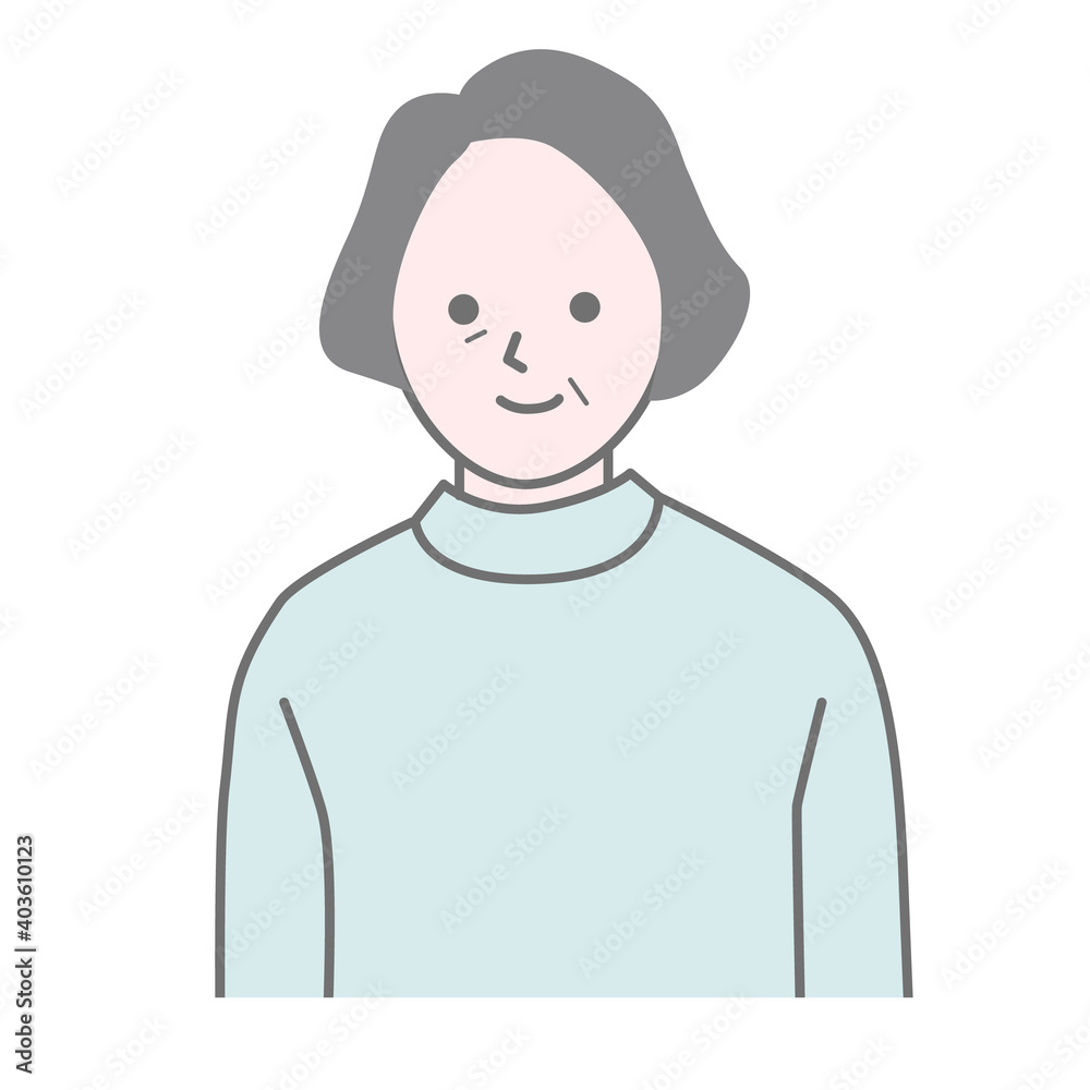 Front facing vector illustration of elderly women Front facing vector illustration of elderly women
