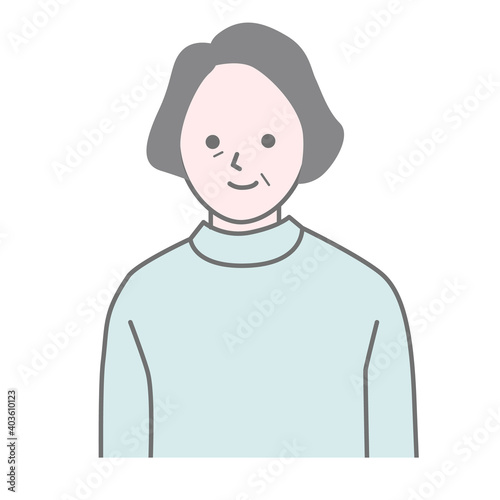 Front facing vector illustration of elderly women