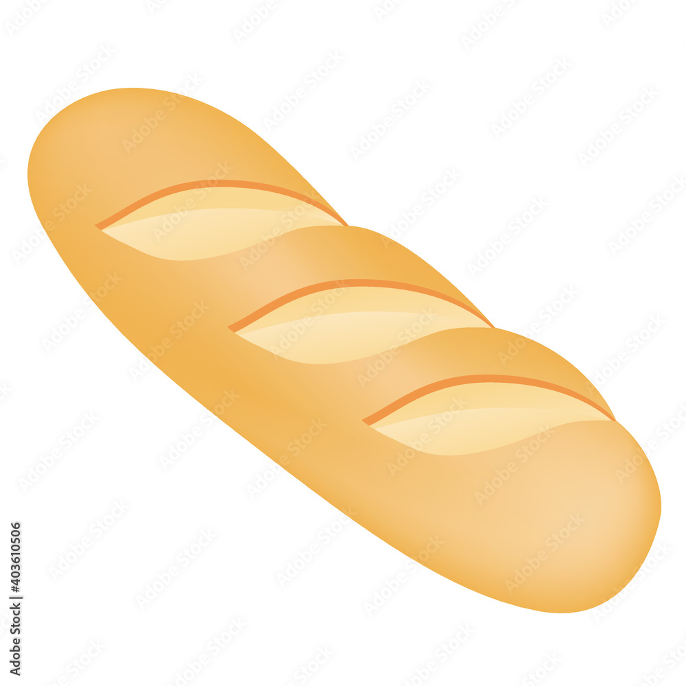 Baguette Emoji Vector Design. French Bread Art Illustration. Bakery