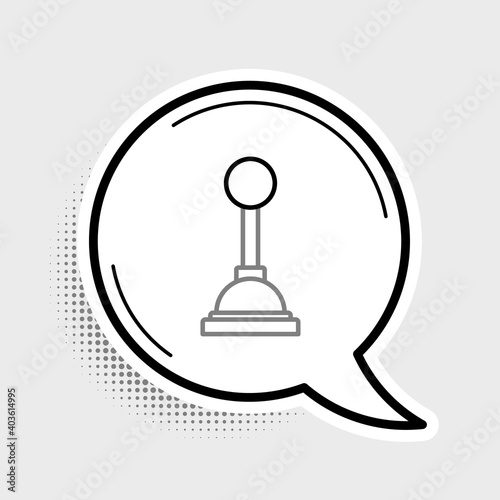 Line Gear shifter icon isolated on grey background. Manual transmission icon. Colorful outline concept. Vector.