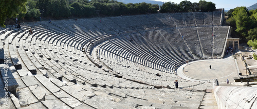 Panoramic view of the main monuments and places of Greece. Ruins of the theater of Epidaurus
 photo