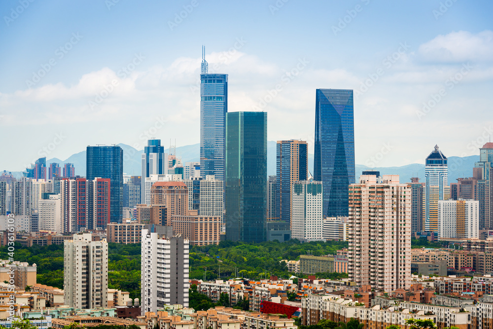 Shenzhen, China Downtown Skyline