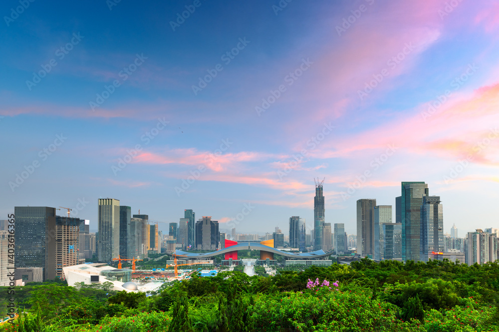 Shenzhen, China Skyline in the Civic Center District