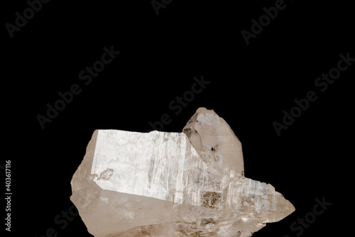 rock crystal, gemstone cut out on a black background