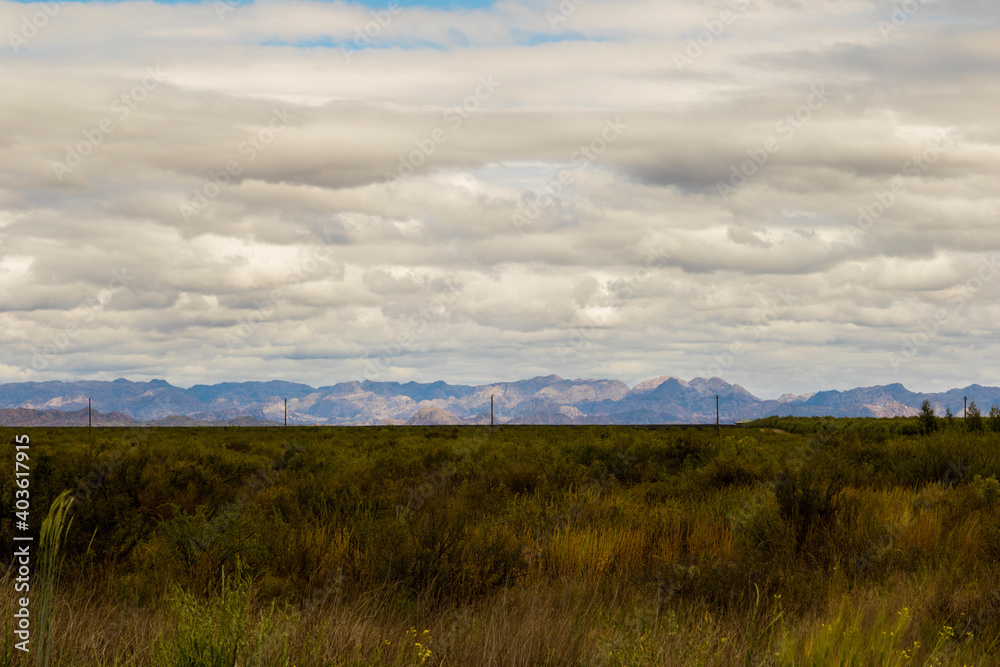 Las Leñas Valley in the distance. Mendoza Argentina.