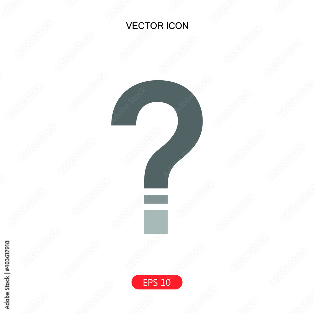 Question mark pictogram. Isolated flat vector icon. Query symbol, support logotype element. Question mark pictogram. Isolated flat vector icon. Query symbol, support logotype element.