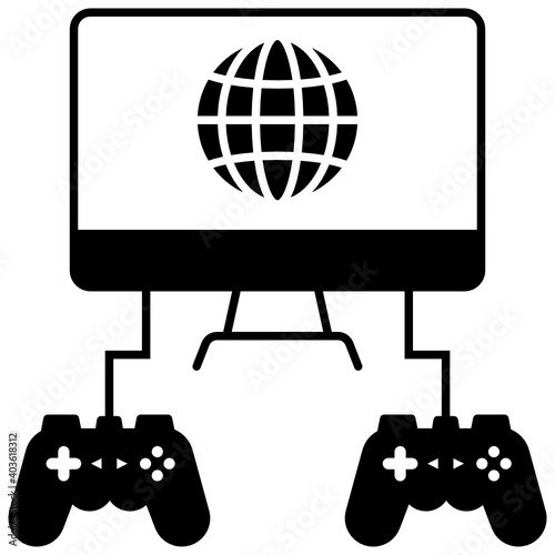 Two Player Online Games Concept Vector Icon design, Digital Gaming and Esports symbol on white background