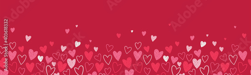 Cute hand drawn hearts seamless pattern, great for Valentine's Day, Weddings, Mother's Day - textiles, banners, wallpapers, backgrounds. photo