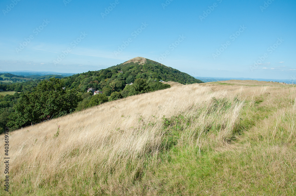 Summertime landscape in the Malvern hills.