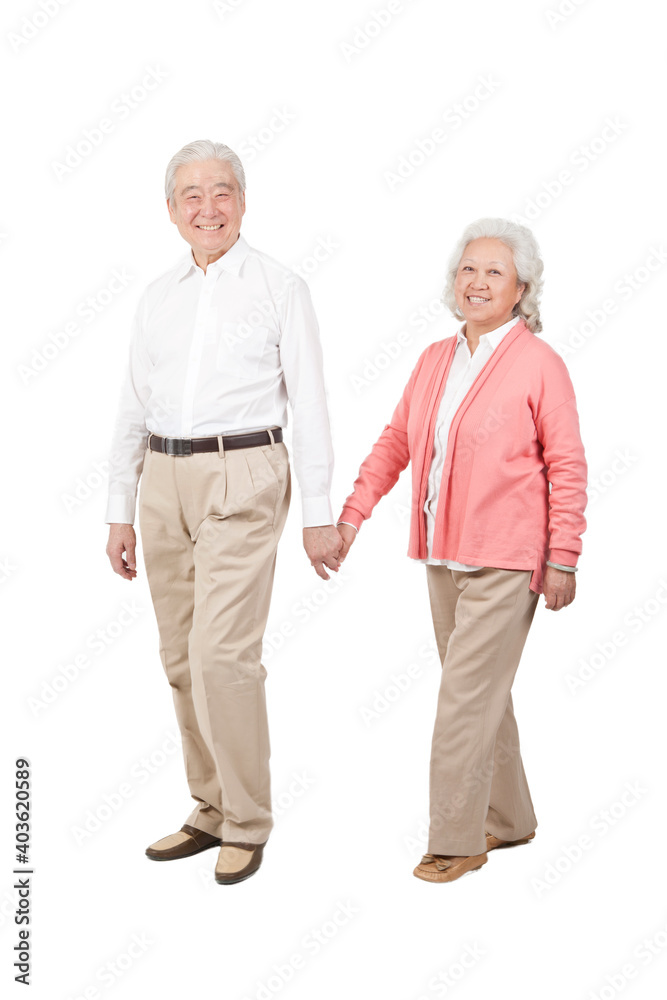 A group photo of a happy old couple A group photo of a happy old couple