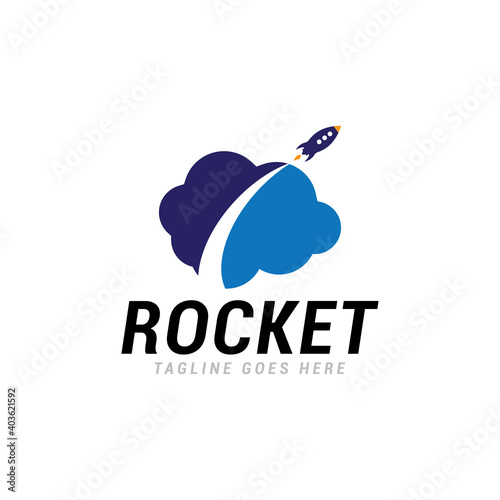 Rocket logo icon vector template.