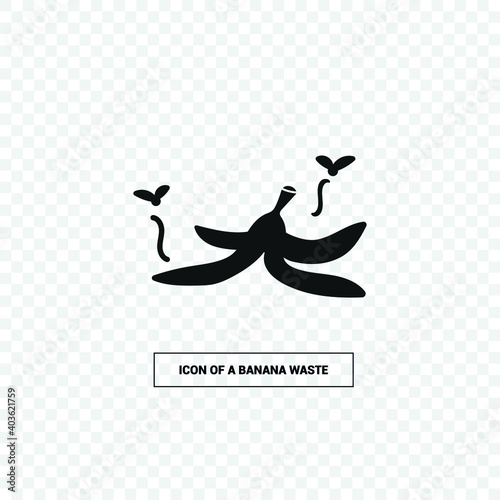 Vector icon. Image of the skin of a banana. Food waste image.
