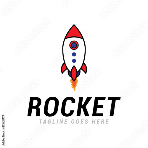 Rocket logo icon vector template.