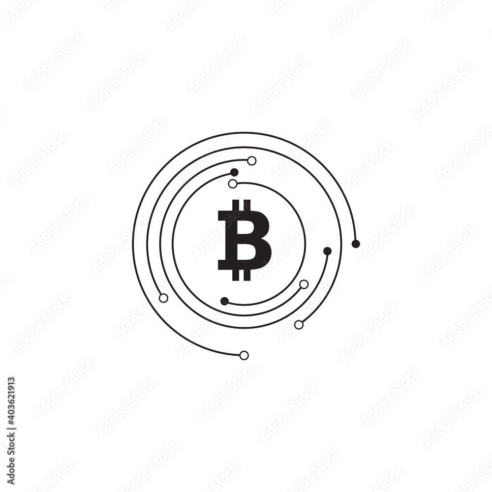 Obraz premium Bitcoin currency icon logo design template