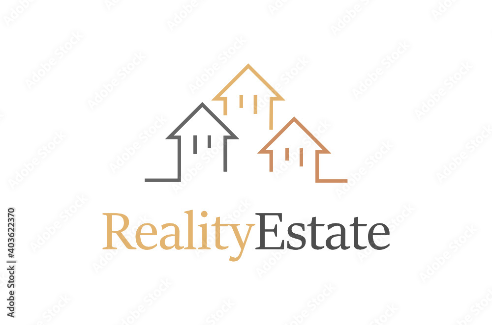 Real estate rating comparator logo concept. Gold, silver, bronze house