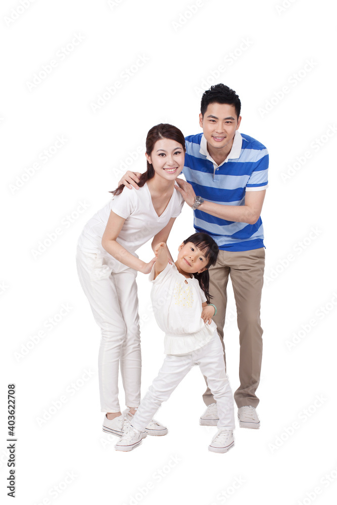 Portrait of a happy family with one child