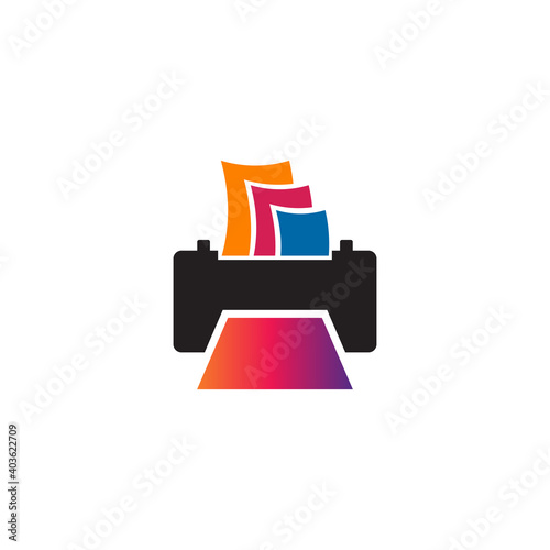 Printer icon logo design template