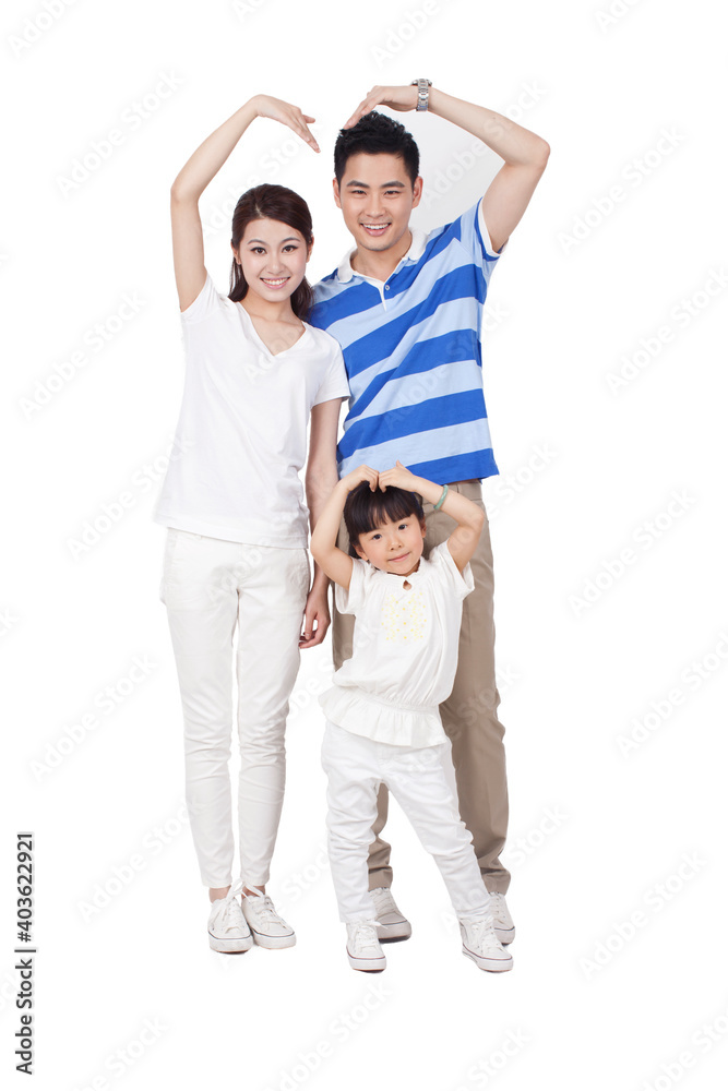 Portrait of a happy family with one child