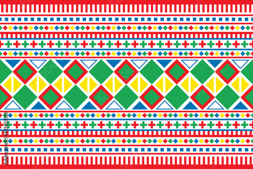 geometric folklore ornament pattern. tribal ethnic and motifs texture striped. retro embroidery style. design for background, wallpaper, decor, clothing, cover, curtain. vector illustration.
