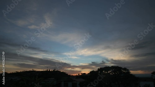 Cloudy Sky at Sunrise in the Mountains in Brazil 