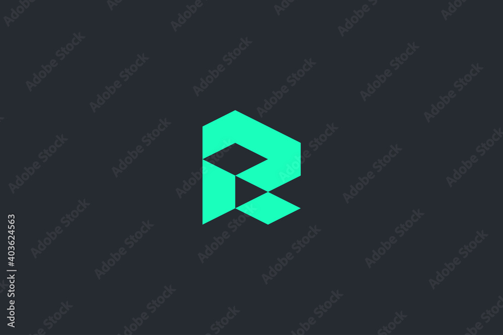 Minimal Modern Abstract Letter R Dark Background Logo Template Minimal Modern Abstract Letter R Dark Background Logo Template