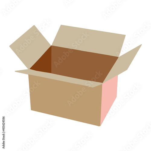 cardboard box, vector illustration, white background, for packaging goods illustration and background
