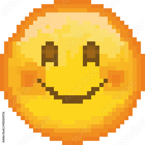 Vector emoji. Smiling face. Smile vector emoji. Happy emoticon. Cute emoticon isolated on white background. © Kubizm