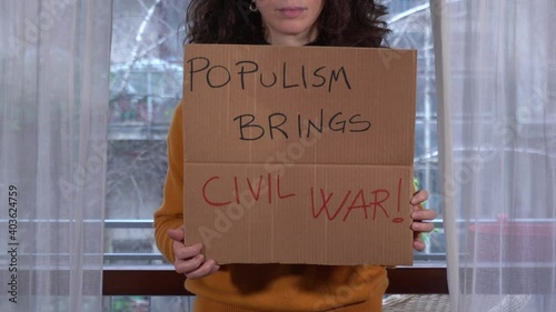 America, Washington January 2021 - lady girl protest flash mob against the assault of American Congress building from Republican supporters of Trump president 