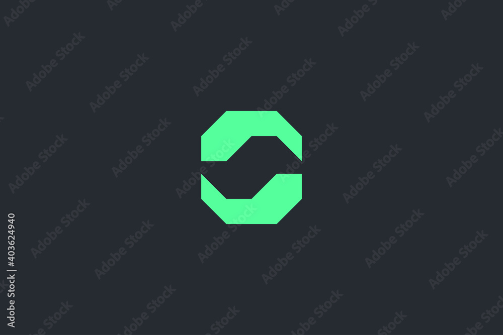 Minimal Modern Abstract Letter S Dark Background Logo Template Minimal Modern Abstract Letter S Dark Background Logo Template