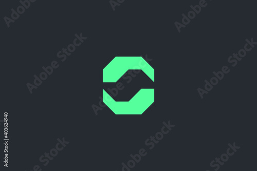 Minimal Modern Abstract Letter S Dark Background Logo Template