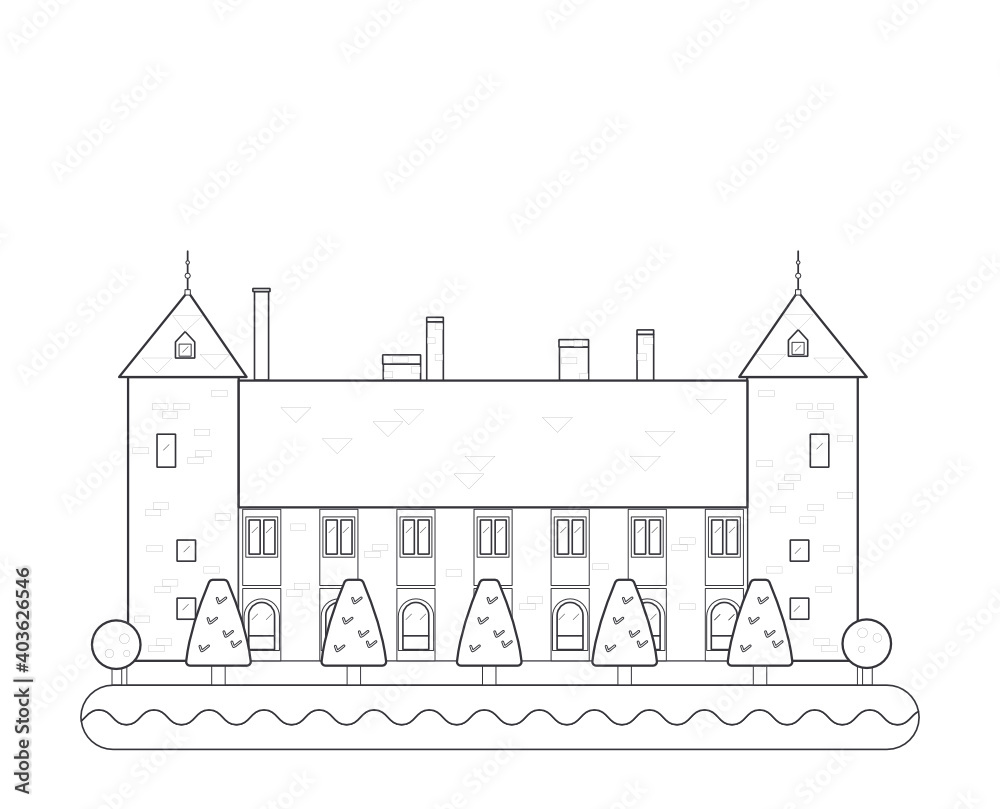 Fototapeta premium sketch of a castle