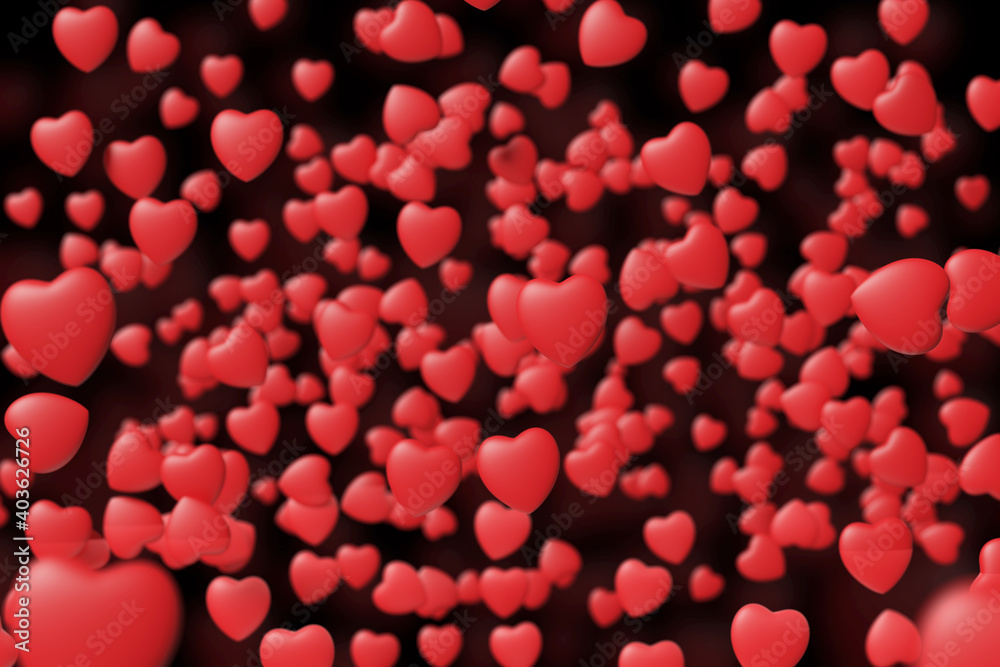 Defocused red hearts background. 3d illustration. Defocused red hearts background. 3d illustration.