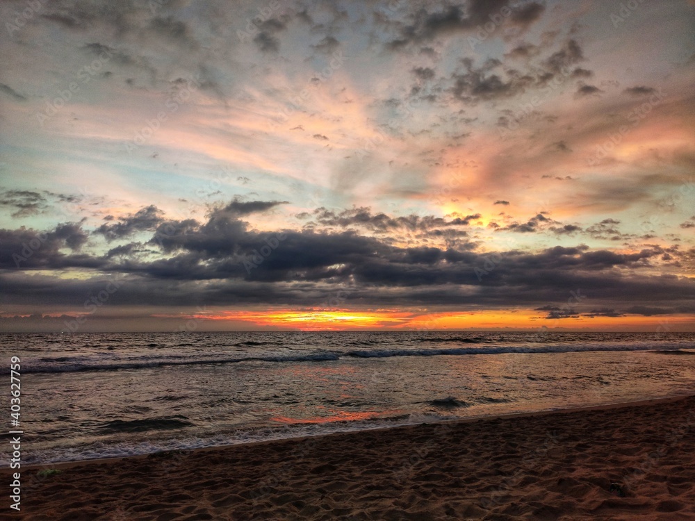 sunset on the beach