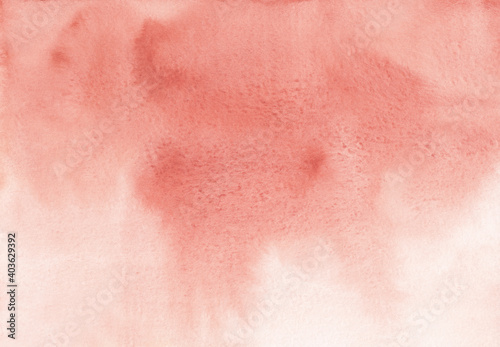 Watercolor light coral soft background. Artistic backdrop, pink and white gradient texture.