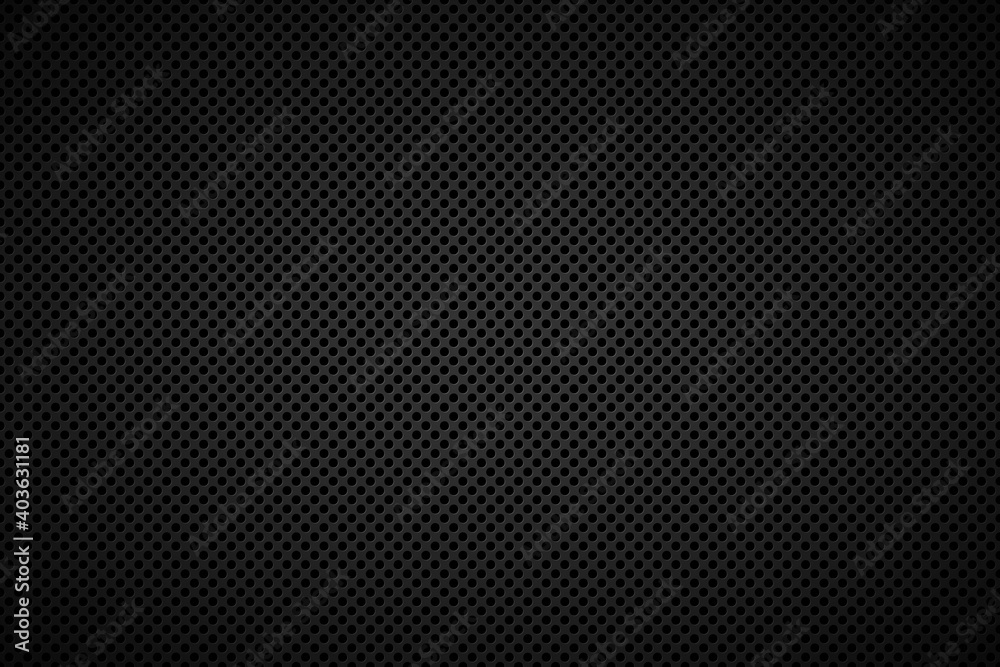 Perforated black metallic background. Abstract stainless steel background vector illustration
