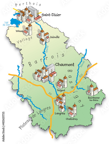 52 Carte du département de la Haute-Marne