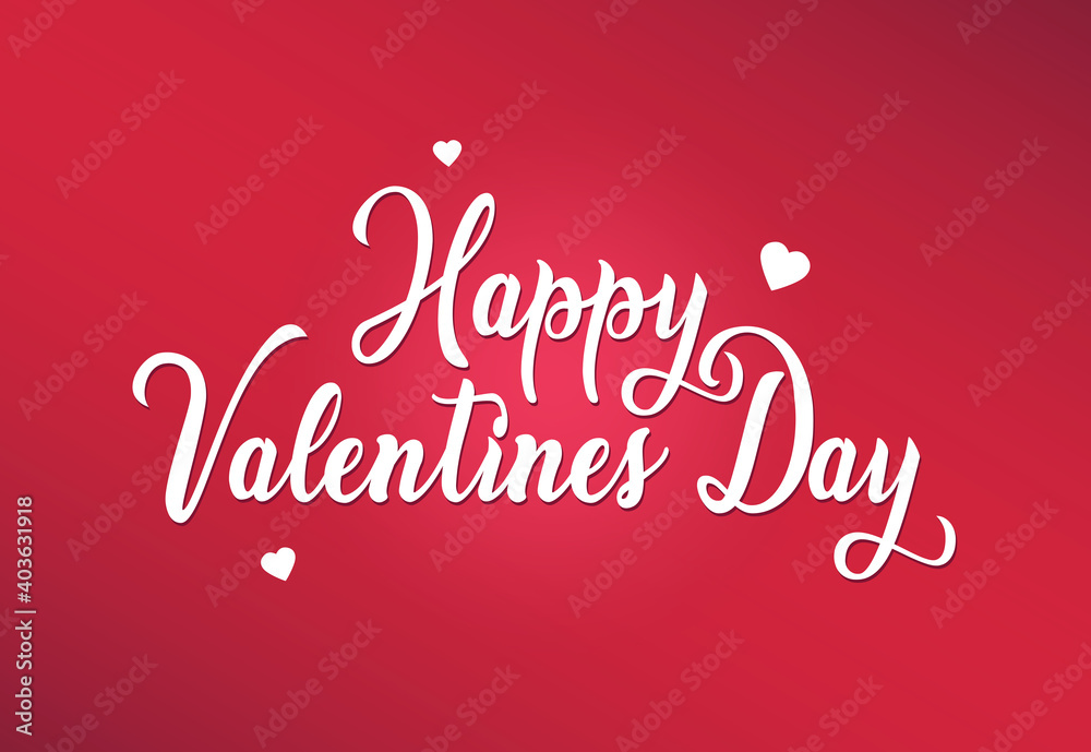 Happy Valentine's day vector card on red background. . Happy valentine's day lettering text. 
Valentine's day congratulations. 