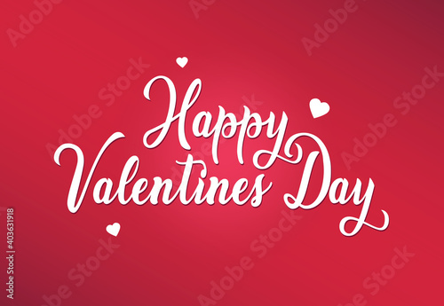 Happy Valentine's day vector card on red background. . Happy valentine's day lettering text. Valentine's day congratulations. 