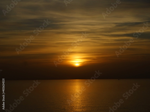 Atardecer en el mar en la zona de Cabo de Gata  Almer  a  Espa  a    Sunset at the sea near Cabo de Gata  Almer  a  Spain 