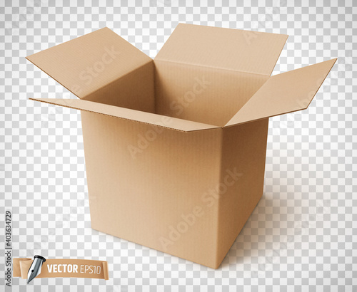 Boîte en carton vectorielle sur fond transparent	
