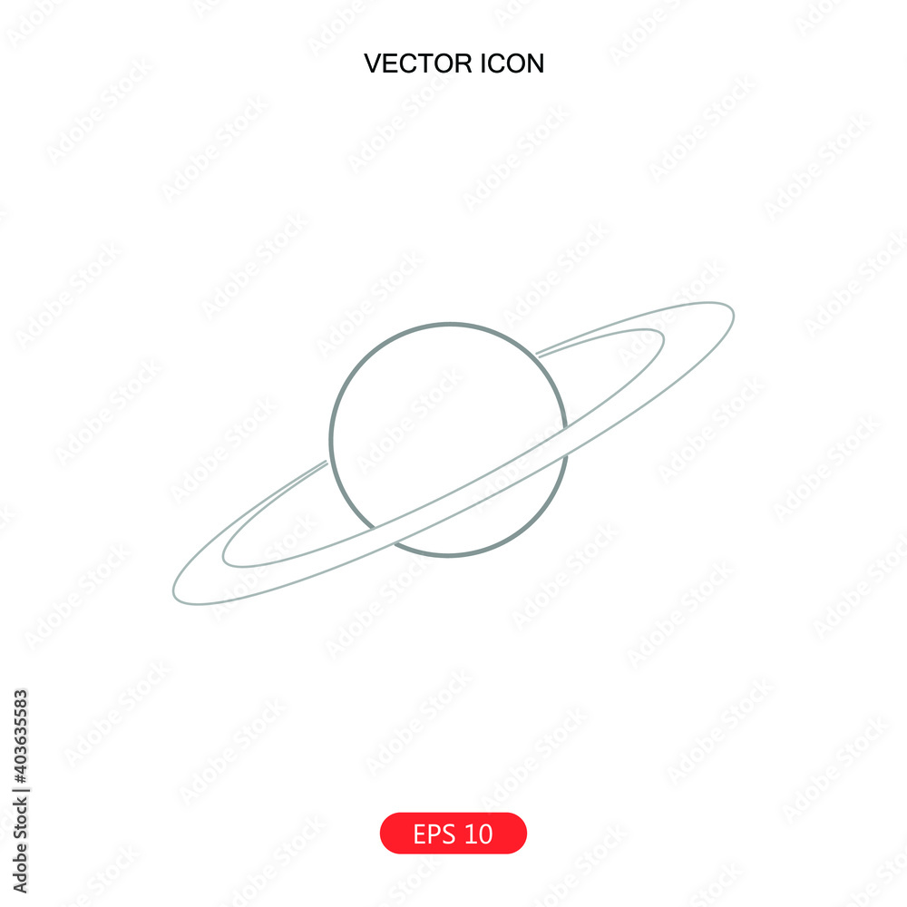a planet with an orbit in outer space vector icon a planet with an orbit in outer space vector icon