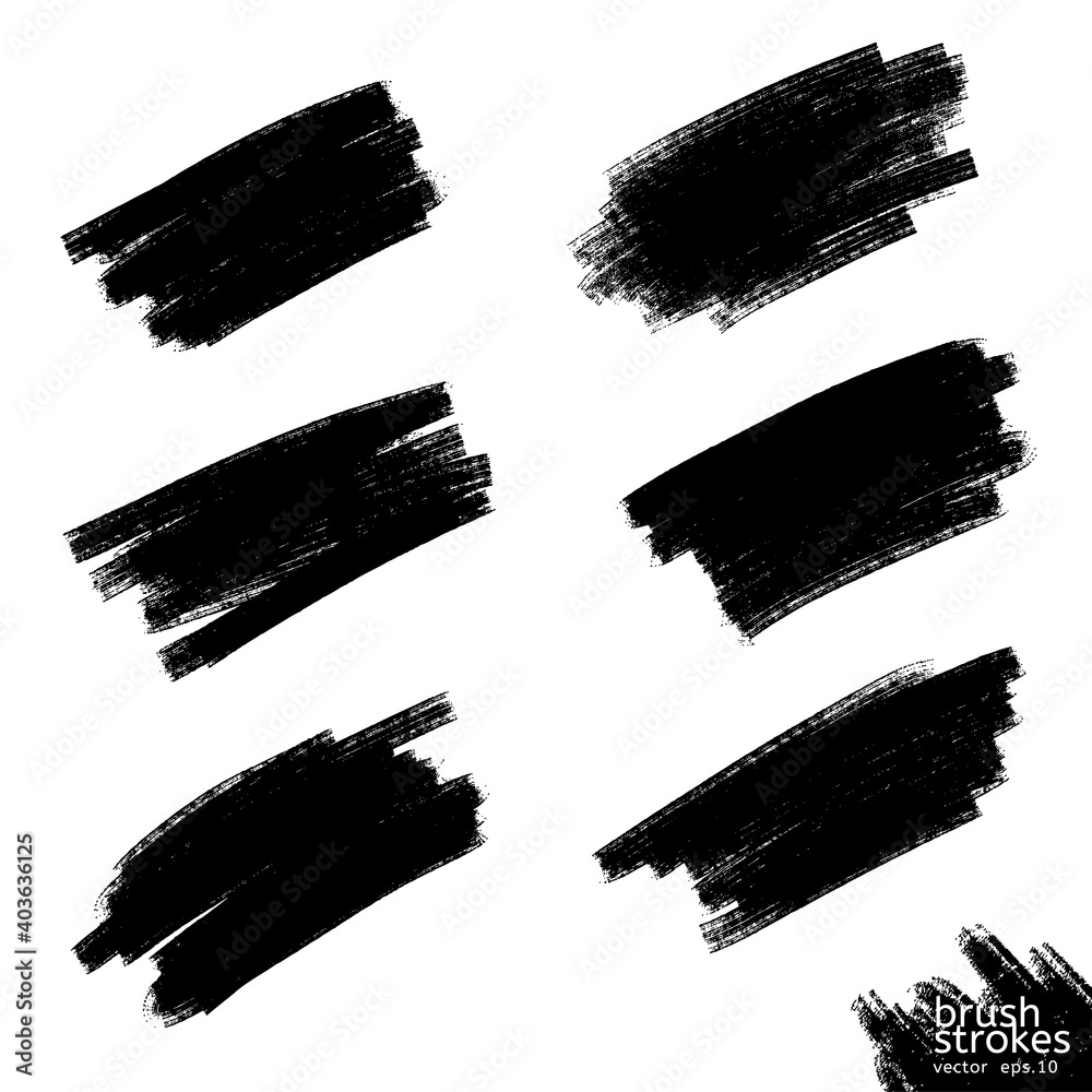 Vector grunge black paint, ink brush stroke, brush. Dirty artistic design element. Abstract black paint ink brush stroke for your design use frame or background for text. set - Vector Vector grunge black paint, ink brush stroke, brush. Dirty artistic design element. Abstract black paint ink brush stroke for your design use frame or background for text. set - Vector