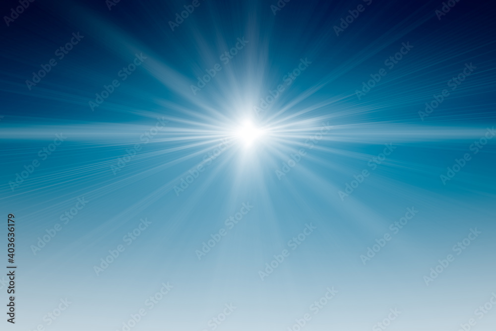 Light flare on blue shade for future advance high tech products montage advertising space background