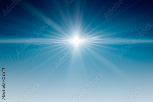 Light flare on blue shade for future advance high tech products montage advertising space background