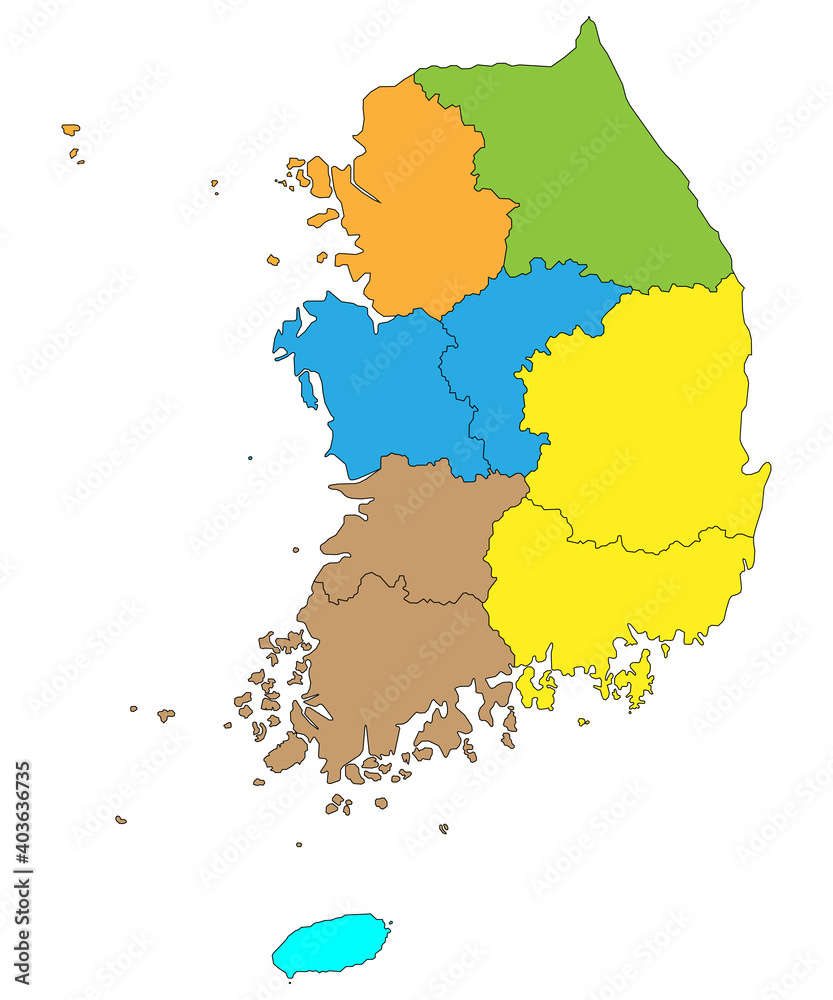 Obraz premium 地図 韓国