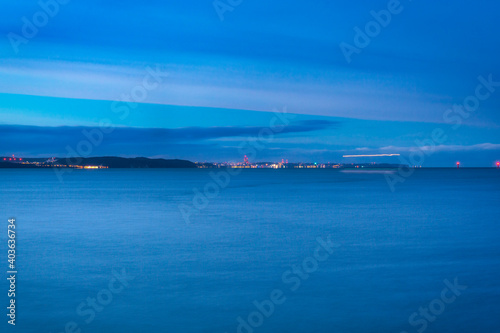 Baltic Sea scenery in Gdansk at dusk. Poland