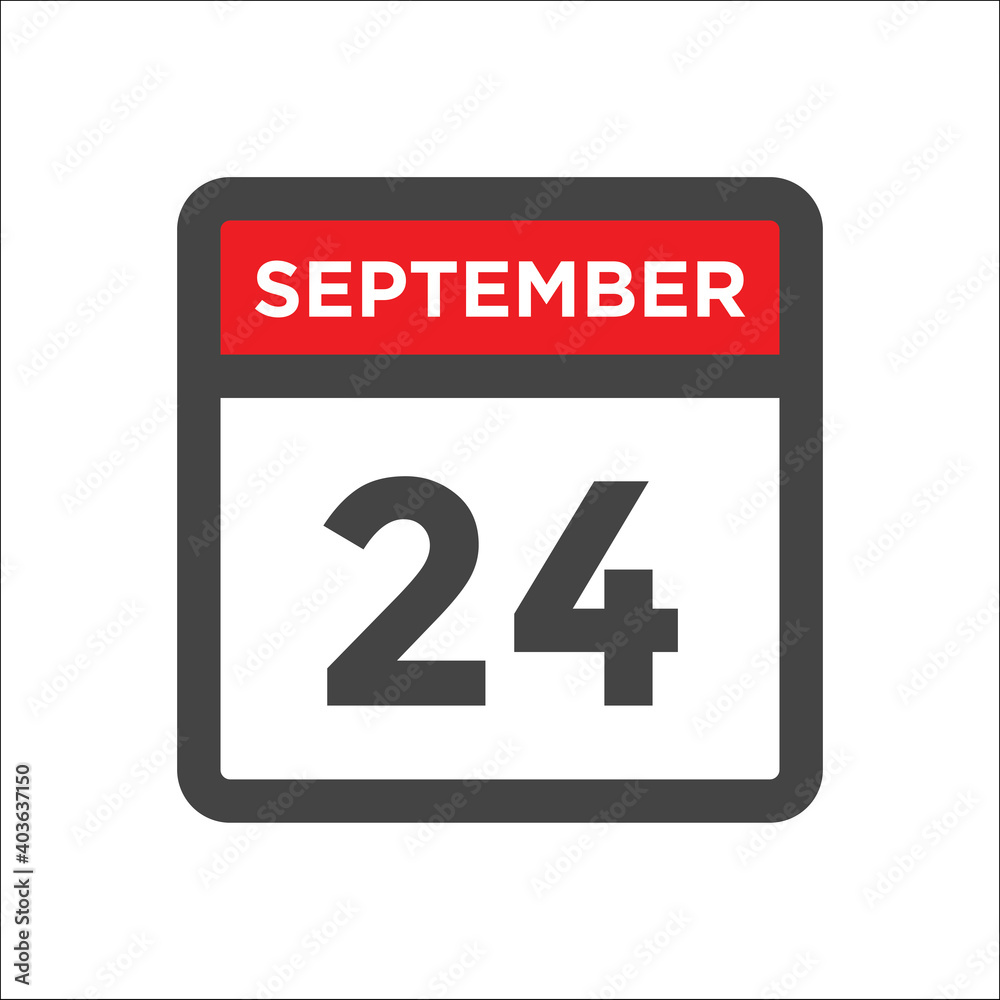 September 24 calendar icon with day and month September 24 calendar icon with day and month