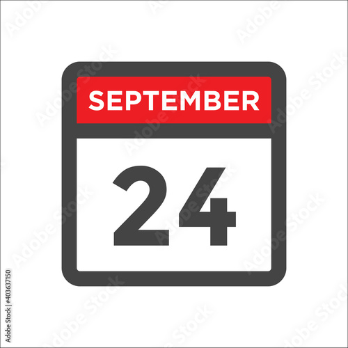 September 24 calendar icon with day and month