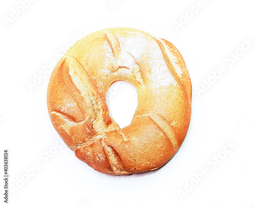 bread round circle isolated baked